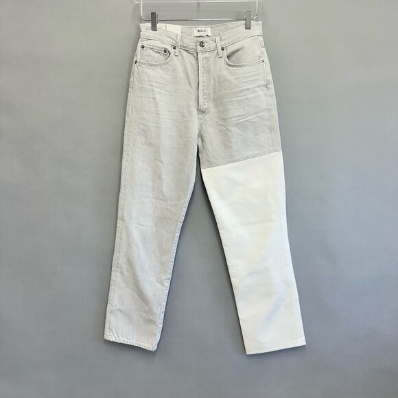 Agolde Pieced '90s Pinch Waist Jeans in Coin/Lace Recycled LeatherSize 28 NWT - Picture 5 of 16